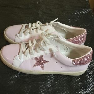 Pink Glitter Star Sneakers Tennis Shoes US Women's 11